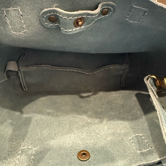 Portland Leather Mini Crossbody Bag “Aqua” NEW - Picture 7 of 13